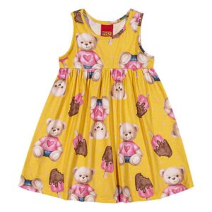 Vestido infantil menina urso kyly
