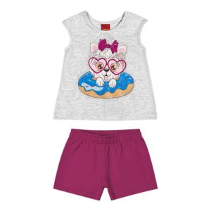 Conjunto infantil menina gatinho kyly
