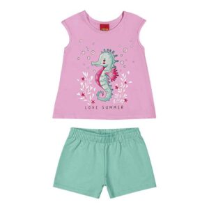 Conjunto infantil menina rosa kyly
