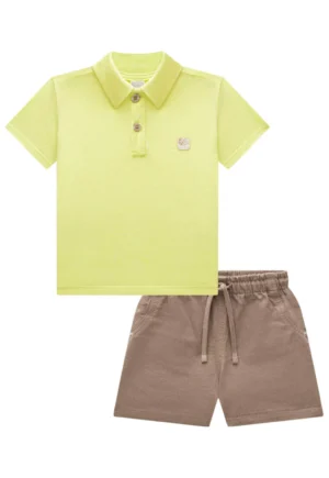 Conjunto Infantil Menino Gola Polo Luc boo