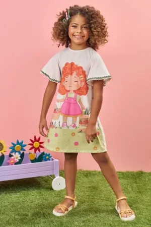 Vestido em cotton linho kukie