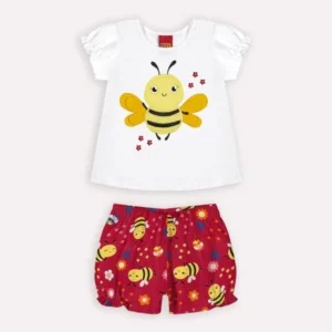 Conjunto infantil abelha branco