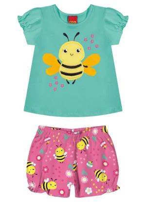 Conjunto infantil abelha verde