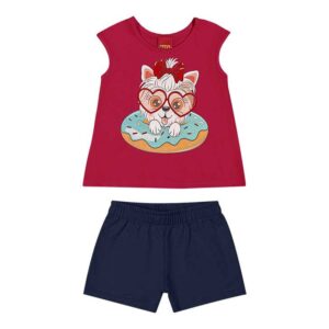 Conjunto Infantil Menina Gatinho kyly