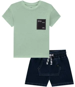 Conjunto infantil menino verde Smile to be happy